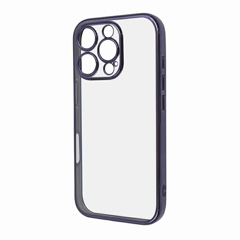 Rakuten - iPhone 16 Pro Like standard 精密設計 カメラ保護 衝撃吸収 バンパー メタリック TPUソフトケース / パープル
