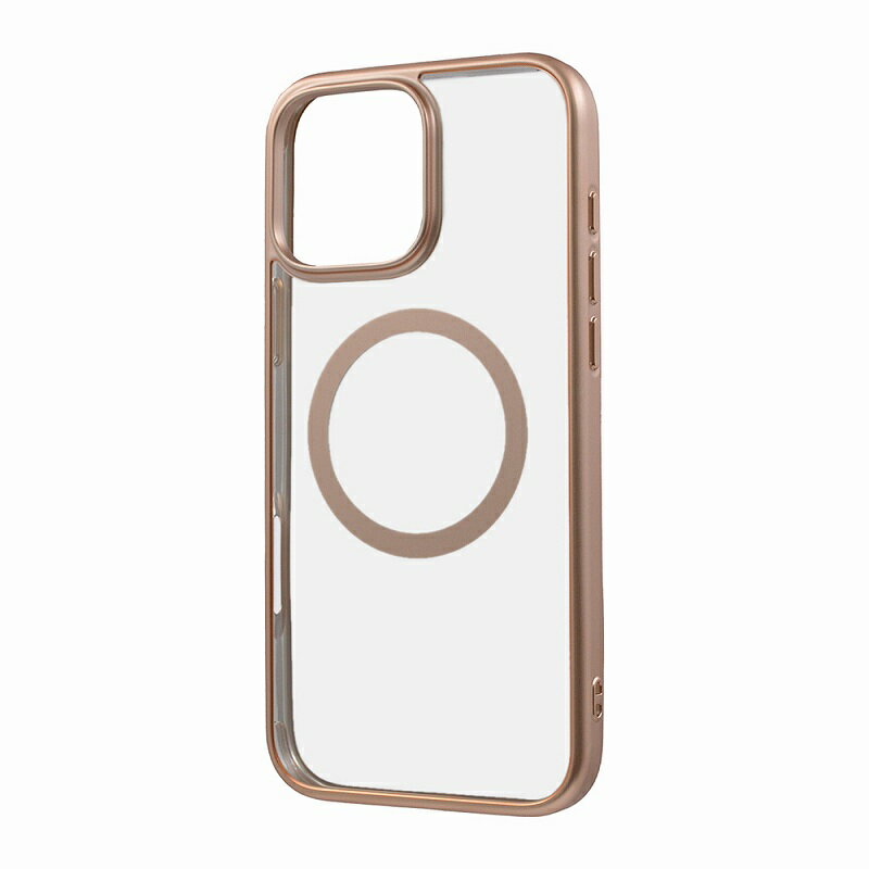 Rakuten - iPhone 16 Pro Max Like standard MagSafe対応 マグネットアクセサリー対応 衝撃吸収 バンパー マット メタリック ハイブリッドケース / ピンクゴールド