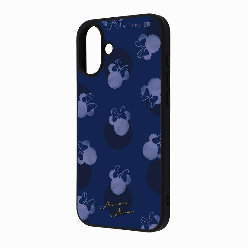 Rakuten - iPhone 16 Plus ディズニー / maru 衝撃吸収 バンパー ハイブリッドケース / ミニーマウス_ドットブルー