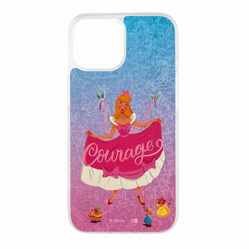 Rakuten - iPhone 15 / 14 / 13 ディズニー / 衝撃吸収 バンパー 動く キラキラ ラメ グリッターケースシンデレラ_ドレスアップ1