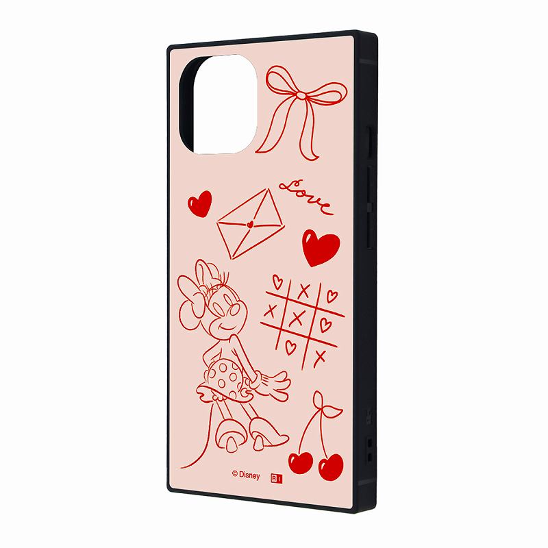 Rakuten - iPhone 15 / 14 / 13 ディズニー / KAKU 衝撃吸収 バンパー スクエア ハイブリッドケース / ミニー_ラブレター