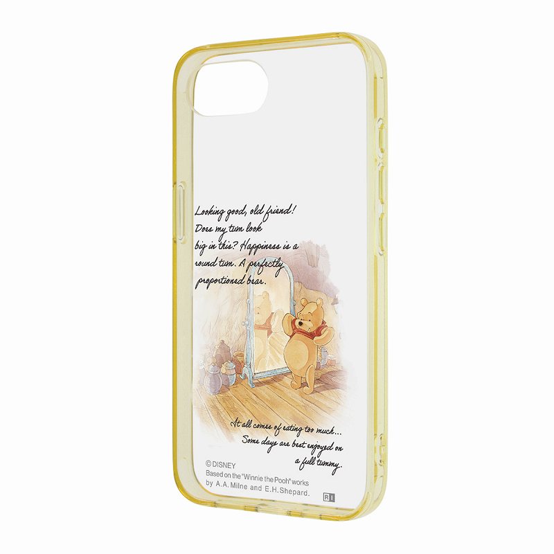 Rakuten - iPhone 17e / 16e ディズニー / 衝撃吸収 バンパー ハイブリッドケース / プー_丸いおなか