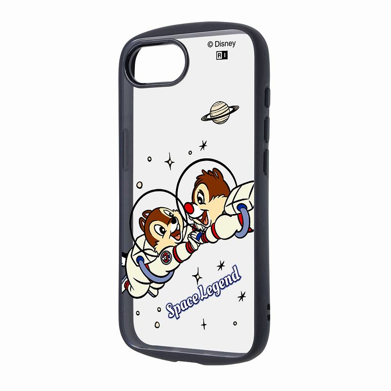 iPhone 17e / 16e 디즈니 / Puffull 충격 흡수 범퍼 하이브리드 케이스 / 칩 & 데일과 우주