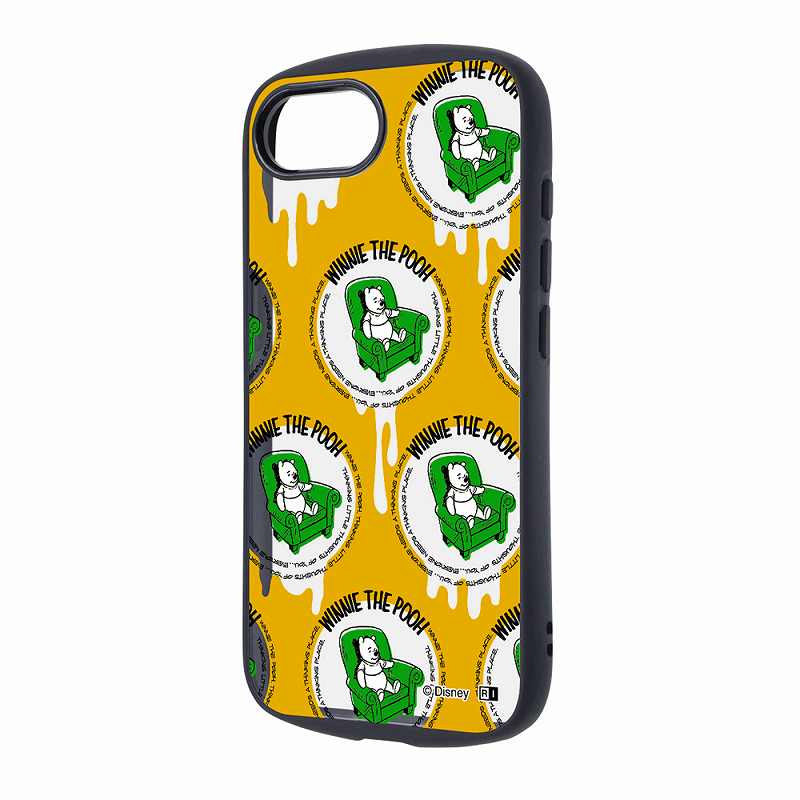 Rakuten - iPhone 17e / 16e ディズニー / Puffull 衝撃吸収 バンパー ハイブリッドケース / プーさん_グリーンの椅子