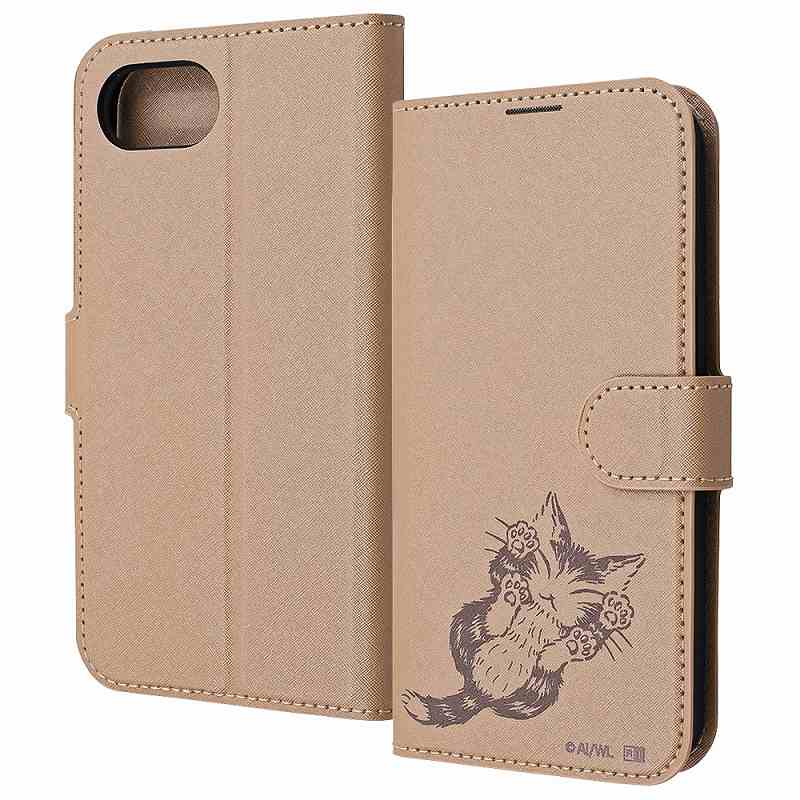 Rakuten - iPhone 17e / 16e 猫のダヤン / 衝撃吸収 マグネットベルト シンプル 手帳型レザーケース / ダヤン_にゃんキュー