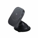 エレコム elecom Qi2規格対応ワイヤレス充電器/車載ホルダー/マグネット吸着/15W/ゲル吸盤/ブラック