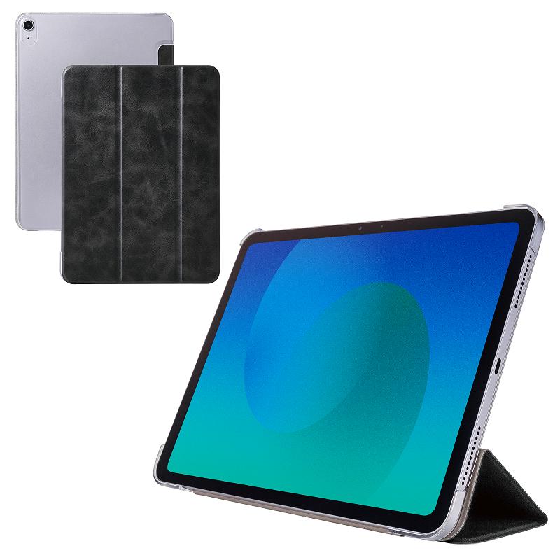 ���쥳�� elecom iPadAir11�����(M3/M2)/�ե�åץ�����/��������/���̥��ꥢ/2���󥰥�/���꡼���б�/�֥�å�