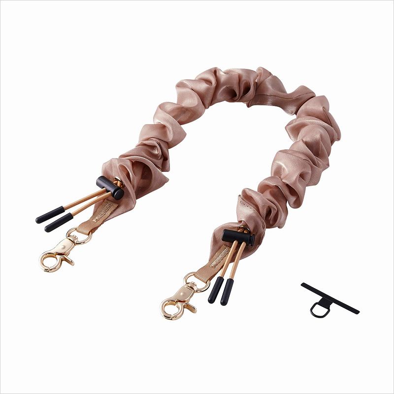 エレコム elecom スマホハンドストラップ/ストラップホールシート付属/シュシュ/上品/ブラウン