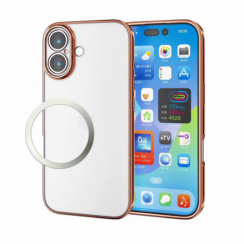 Rakuten - エレコム elecom iPhone 17/ソフトケース/極限/メタリック/メタルステッカー付/メタリックブラウン
