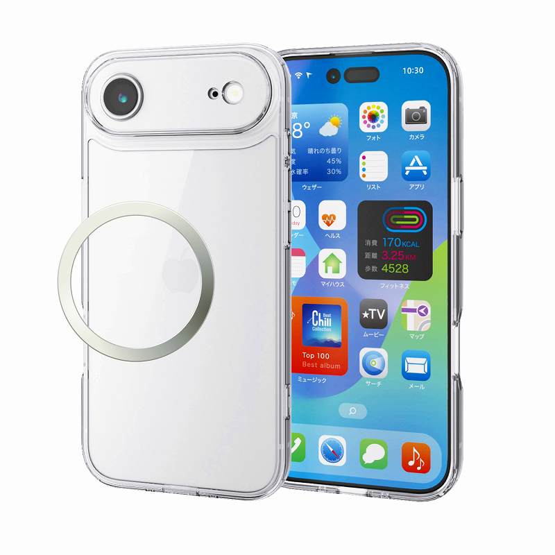 Rakuten - エレコム elecom iPhone Air/ハイブリッドケース/極限/ガラス/メタルステッカー付/クリア