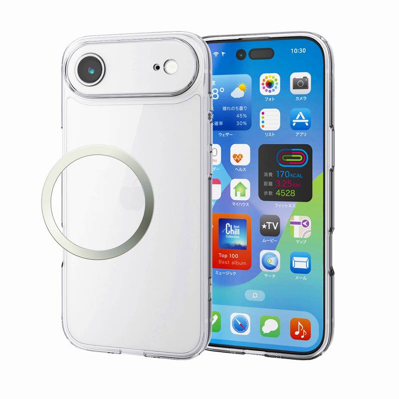 Rakuten - エレコム elecom iPhone Air/ハイブリッドケース/極限/メタルステッカー付/クリア