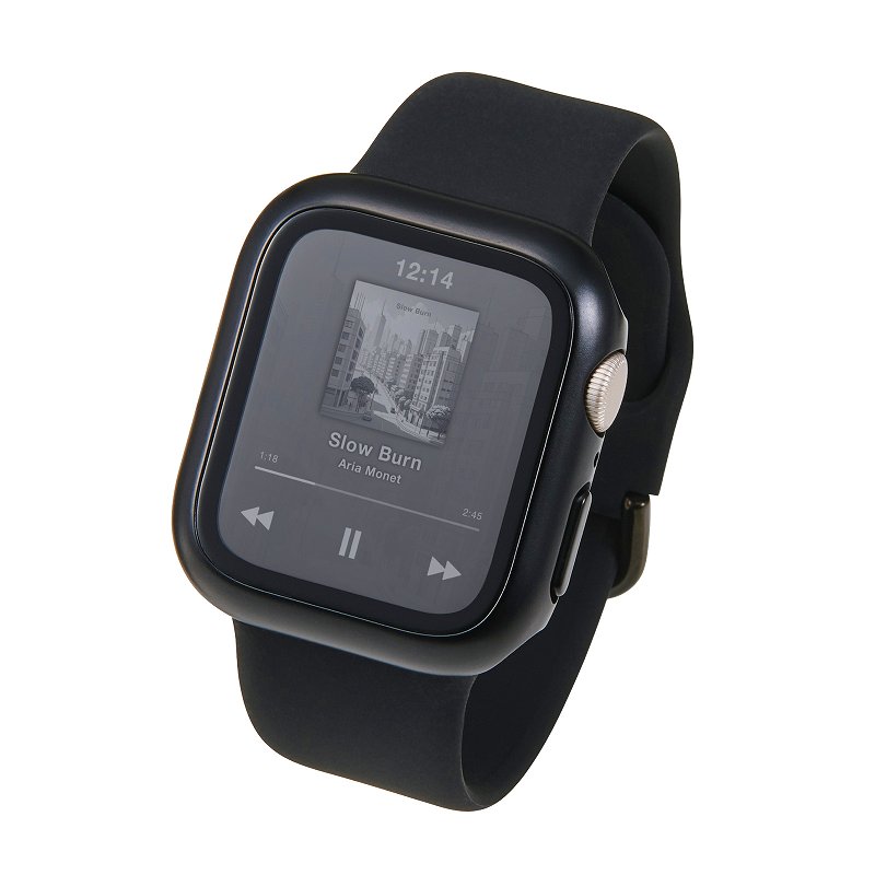 Rakuten - エレコム elecom Apple Watch 40mm/フルカバーケース/プレミアムガラス/高透明/メタリック/ブラック