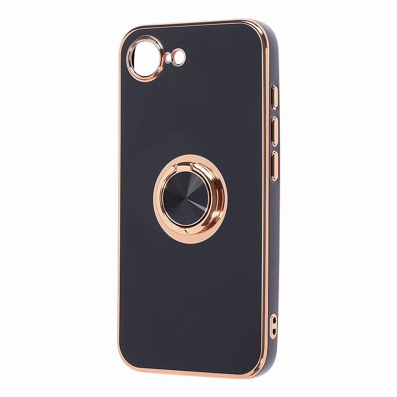 Rakuten - iPhone 17e / 16e / ソフトケース 精密設計 フレームメッキ リング付き /ゴールド