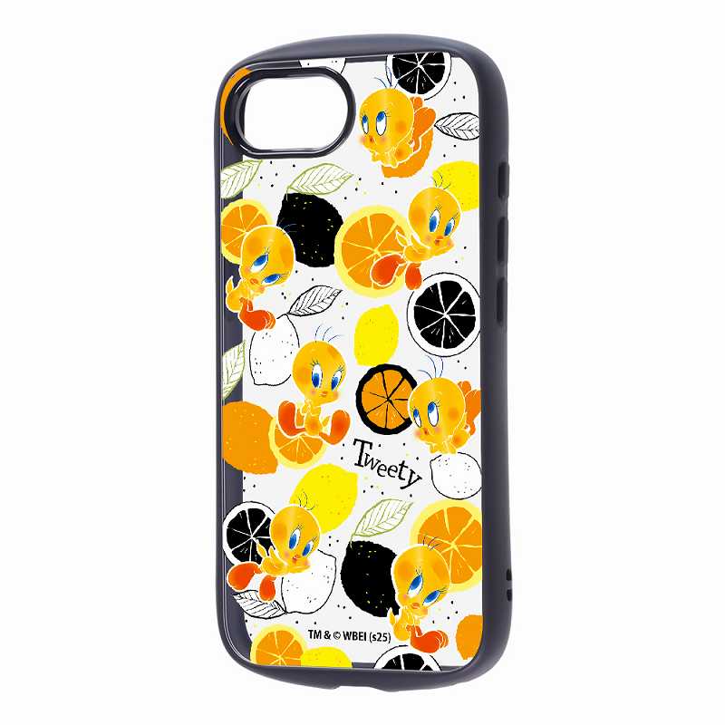 Rakuten - iPhone 17e / 16e / ルーニー・テューンズ / Puffull 衝撃吸収 バンパー ハイブリッドケース / トゥイーティー/総柄2