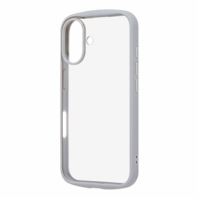 Rakuten - iPhone 16 / ハイブリッドタフケース Puffull +レンズガードリング / グレー