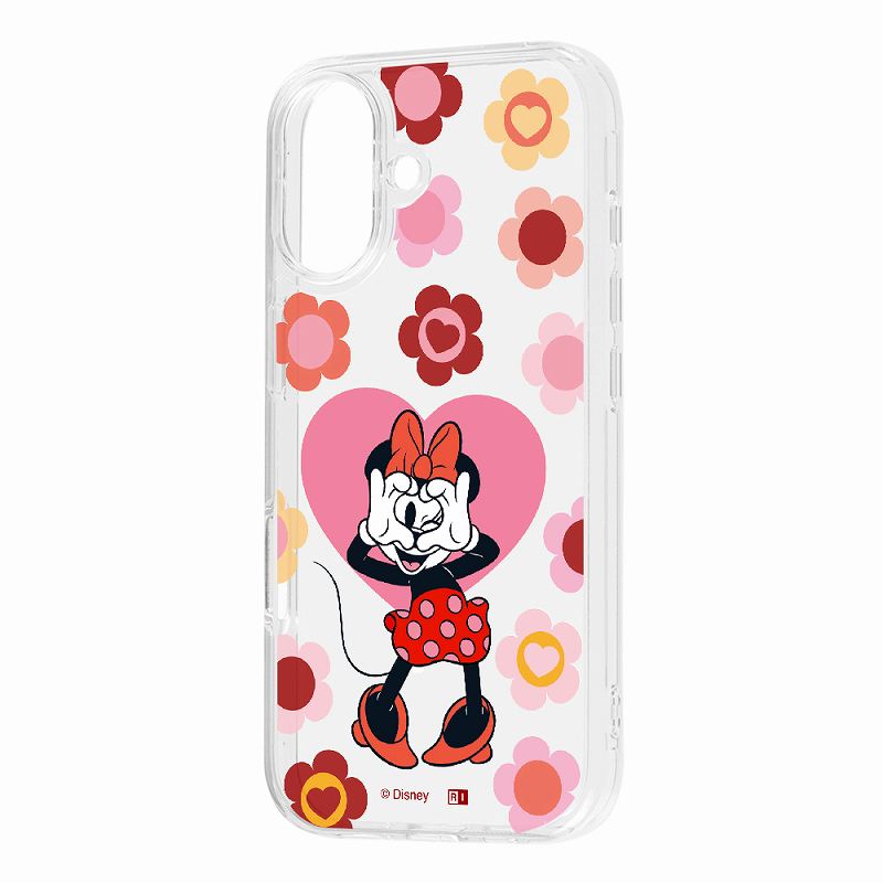 Rakuten - iPhone 16 / ディズニー / 耐衝撃 ハイブリッドケース / ミニー_ハートフラワー