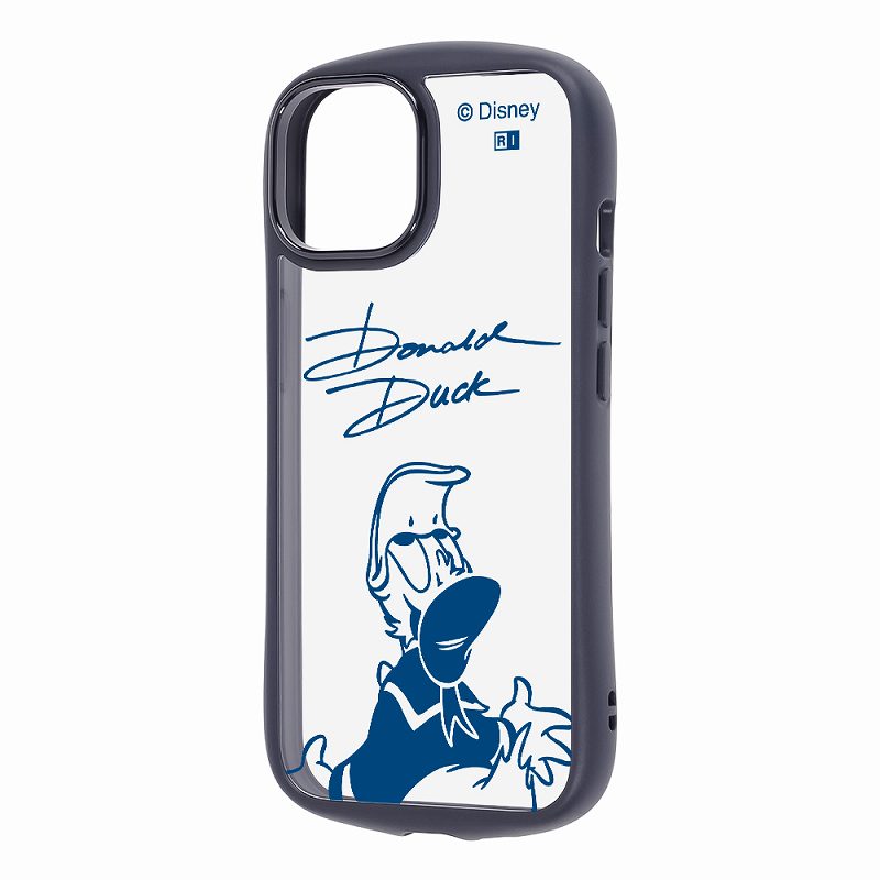 Rakuten - iPhone 15/14/13 / ディズニー / Puffull 衝撃吸収 バンパー ハイブリッドケース / ドナルドダックサイン