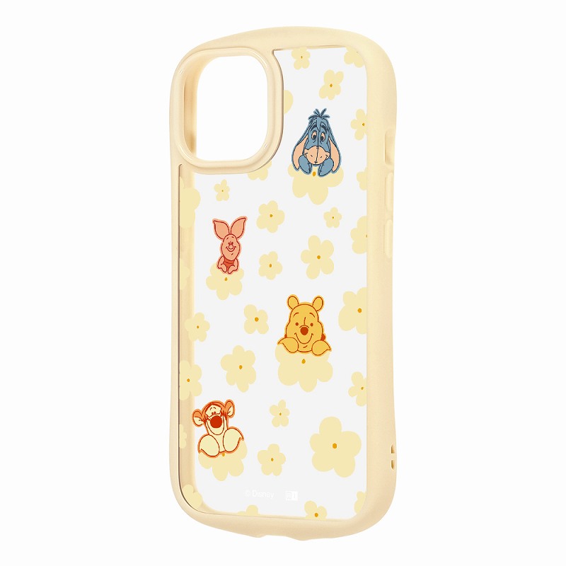 Rakuten - iPhone 15/14/13 / ディズニー / Puffull 衝撃吸収 バンパー ハイブリッドケース / プーさんと仲間達_花柄2