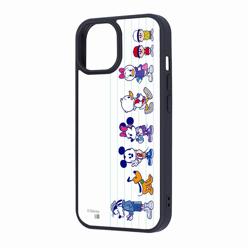 Rakuten - iPhone 15/14/13 / ディズニー / maru 衝撃吸収 バンパー ハイブリッドケース / ミッキー＆フレンズ_背比べ