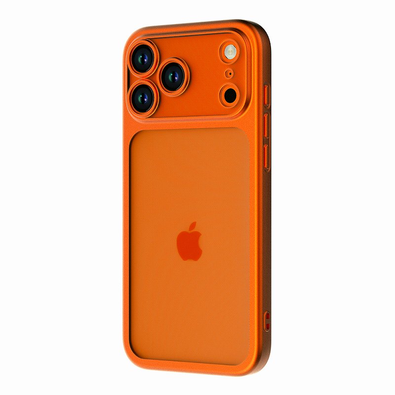 Rakuten - iPhone 17 Pro / ソフトケース 精密設計 一体感 マット メタリック / オレンジ