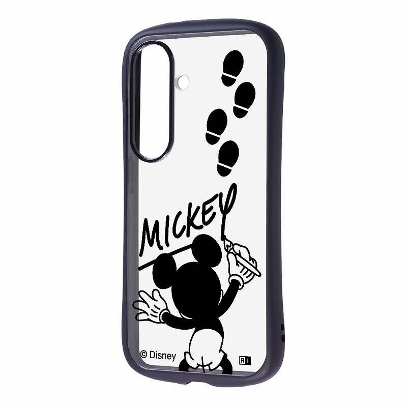 Rakuten - Galaxy S26 / ディズニー / Puffull 衝撃吸収 バンパー ハイブリッドケース / ミッキーマウスサイン