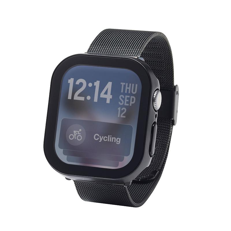 Rakuten - エレコム elecom Apple Watch 42mm/フルカバーケース/プレミアムガラス/高透明/防水/ブラック