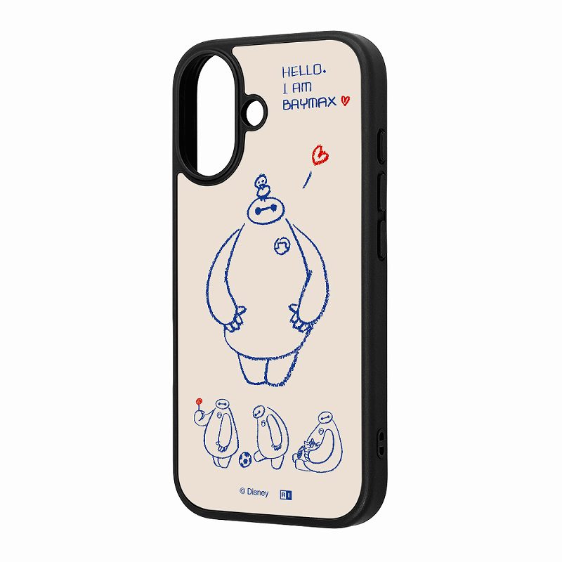 iPhone 17 / ディズニー / maru 衝撃吸収 バンパー ハイブリッドケース / ベイマックス_アイボリー