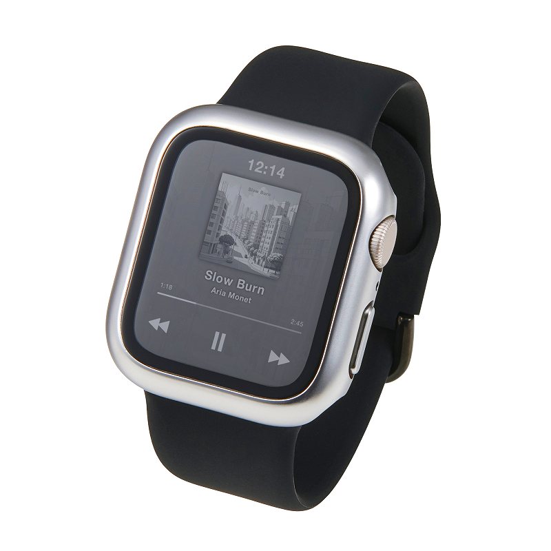 Rakuten - エレコム elecom Apple Watch 40mm/フルカバーケース/プレミアムガラス/高透明/メタリック/シルバー