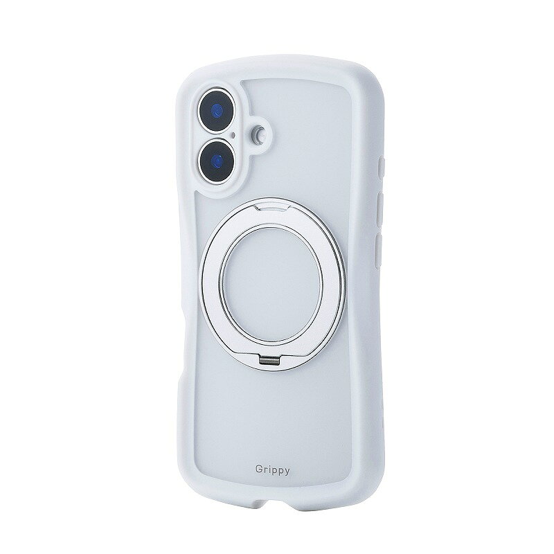 Rakuten - エレコム elecom iPhone16/Grippy/フレームカラー/極限/MAGKEEPスタンド/ホワイト