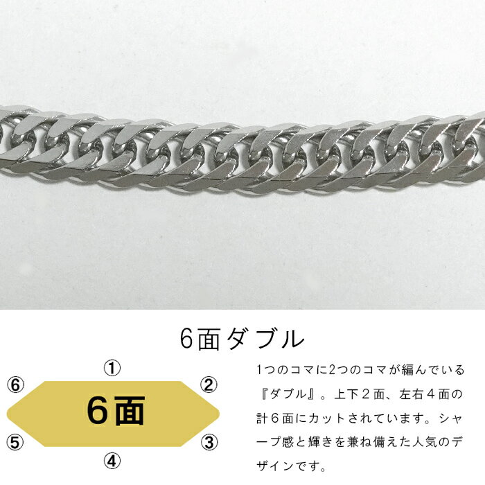 喜平 ネックレス プラチナ Pt1000 ダブル 6面 50cm 30g 造幣局検定マーク Pt999 純プラチナ チェーン 新品 3