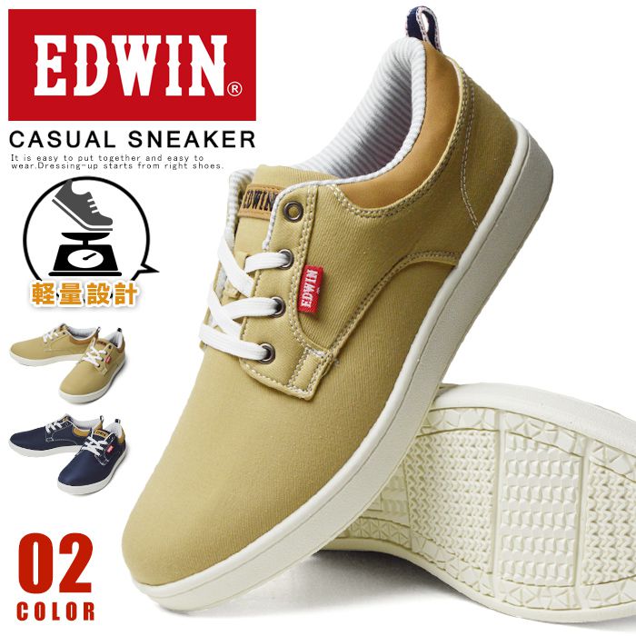 Rakuten - 【送料無料】EDWIN エドウィン スニーカー メンズ カジュアルシューズ 軽量 耐滑 ウォーキングシューズ コンフォートシューズ ストライプ 男性 通勤 通学 紳士靴 ローカット 靴 メンズシューズ/2026新作 春夏 トレンド