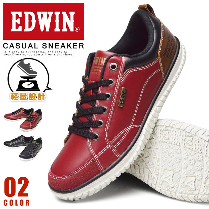 樂天商城 - 【送料無料】EDWIN エドウィン スニーカー メンズ 軽量 カジュアルシューズ カジュアルスニーカー ローカット コンフォートシューズ ウォーキング 男性 防滑 幅広 3E EEE 靴 紳士靴 メンズシューズ/2026新作 春夏 トレンド