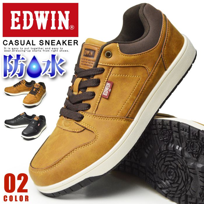 樂天商城 - 【送料無料】EDWIN エドウィン スニーカー メンズ 防水 防水設計 カジュアルシューズ 軽量 防滑 カジュアルスニーカー コンフォートシューズ ウォーキングシューズ 男性 靴 紳士靴 メンズシューズ/2026新作 春夏 トレンド