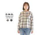 【2,000円OFF 2点購入1,000円OFFクーポン 3/27 6:00-4/4 13:59まで】D.M.G. ドミンゴ ヘリンボンチェックスタンドカラーシャツ 16-649S【DMG】