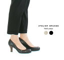 【3 OFF 2点購入1,000円OFFクーポン 10倍ポイント 4/24 20:00-4/27 9:59まで】ATELIER BRUGGE アトリエブルージュ ステッチパンプス PS7200(AB7200の現行モデル) ○