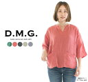 D.M.G ドミンゴ リネンキャンバスキーネックシャツ 16-724L