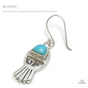 VASEERA -ヴァシーラ- 【単品販売(一個) / ピアス】ネイティブアメリカン ハンドメイド ターコイズ埋込みウォーターシンボル シルバー925 ジプシー...