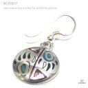 VASEERA -ヴァシーラ- 【単品販売(一個) / ピアス】ネイティブアメリカン 天然石インレイ仕上げ ベアパウ(熊の手) 16mmラウンド型 ジプシーピア...