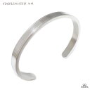VASEERA -ヴァシーラ- 6mm幅 両サイドラインカット 鏡面仕上げ ステンレス バングル 【メンズ/レディース/ブレスレット/ステンレス・スチール316...