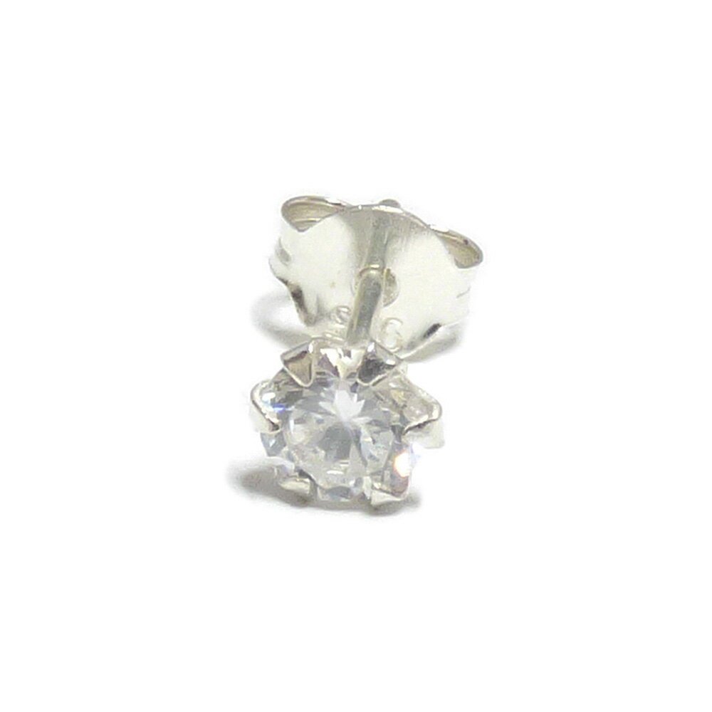 乐天商城 - VASEERA -ヴァシーラ- 【単品販売(一個) / ピアス】5mmジルコニア ブリリアントカット シンプルスタイル シルバー スタッドピアス 【メンズ/シルバーピアス/シルバー925/GAP-0007】