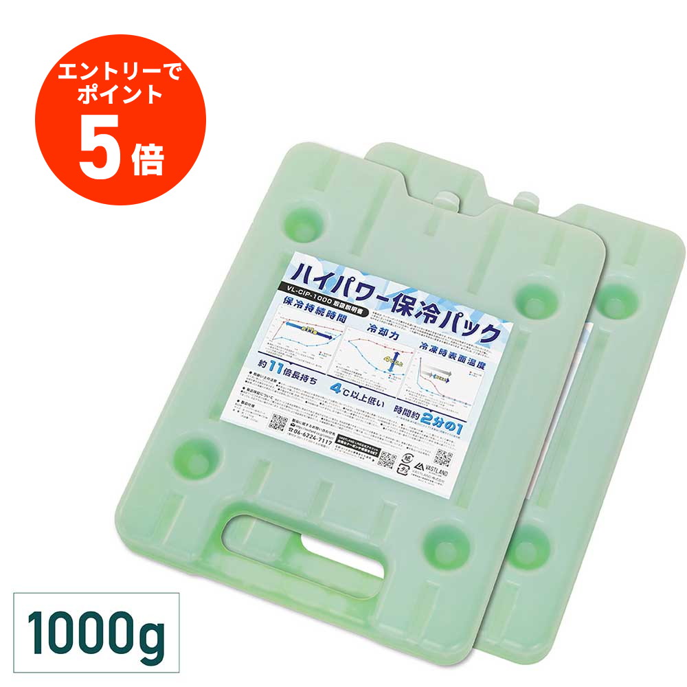 【エントリーでポイント5倍】VASTLAND 保冷剤 ハイパワー保冷パック 1000g 2個セット 長時間保冷モデル