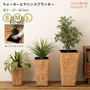 プランター 鉢入れ アジアン 観葉植物 植物 シンプル ウォーターヒヤシンス 雑貨 インテリア 室内 ブラウン 茶色 編み かご ゴミ箱 収納 角型 9号用 7...