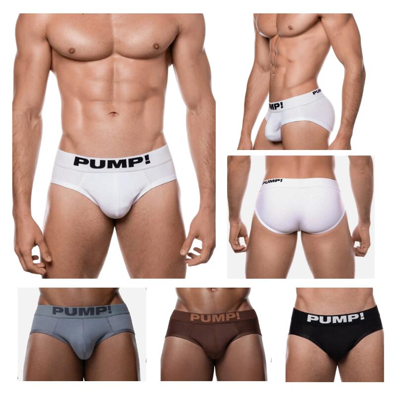 Men'S Underwear - PUMP パンプ クラシックブリーフ Classic Brief メッシュ コットン メンズ 下着 男性 パンツ 通気性 吸汗速乾 蒸れない モダン ステッチ 40mm エラスティックバンド 安定感 定番 正規品