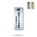 防犯カメラ作動中 選べる2サイズ ヘアライン メタル 金属調 マグネットタイプ / シールタイプ防犯カメラ 録画中 ダミー ガレージ 宅配ボックス 磁石 マグネットシート 宅配box 玄関 ポスト 案内 表示 防水 セキュリティ 防犯 おしゃれ プレート