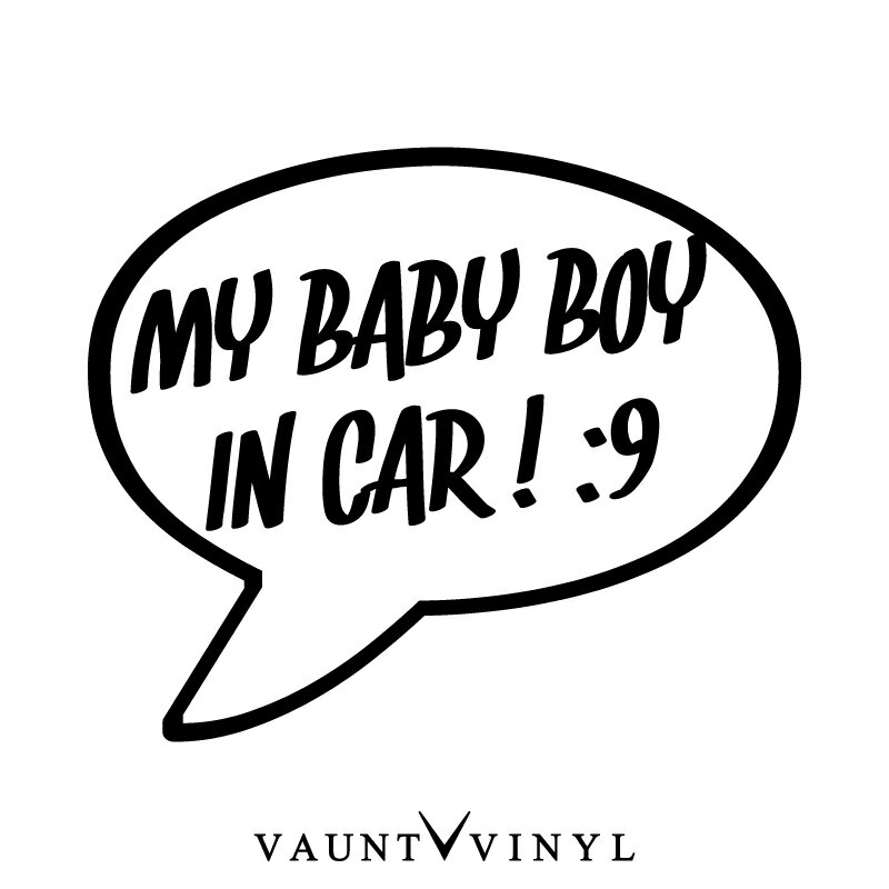 My baby boy in car カッティングステッカー / スティングレイ ラパン タント ワゴンR バモス / baby in car / 切り文字 / 10P05Aug17