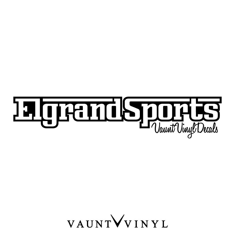 大きめサイズ Elgrand sports カッティングステッカー エルグランド スポーツ e50 e51 e52 後期 / 車 ステッカー シール デカール デコ ライン ウインドウ パーツ 洗車 転写 VIP ラグジュアリー / 10P05Aug17