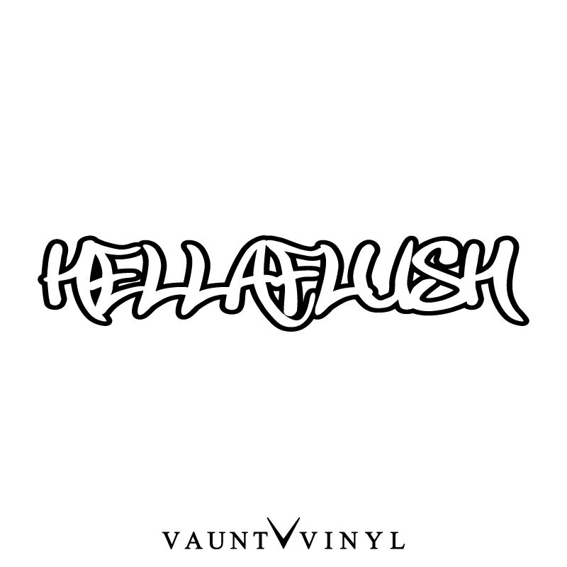 USDM Hellaflush カッティング ステッカー ウエストコースト LA 車 ステッカー シール 転写 洗車 スーツケース アメリカン USDM JDM デカール / オリジナル 雑貨 ヘラフラ ボム カスタム パーツ / 10P05Aug17