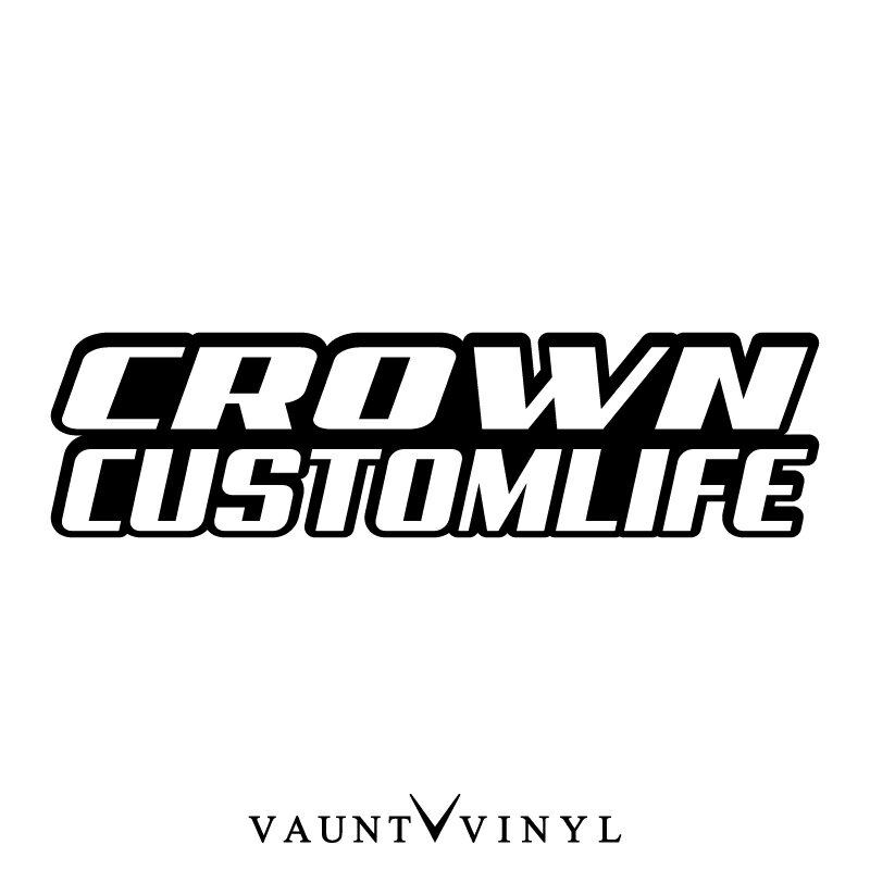 Crown Custom Life ステッカー カッティング 切り文字 転写 車 ステッカー シール オリジナル 洗車 ウインドウ サーフィン スーツケース アクセサリー / パーツ led マフラー カスタム / クラウン アスリート マジェスタ 210 200系 18 / 10P05Aug17