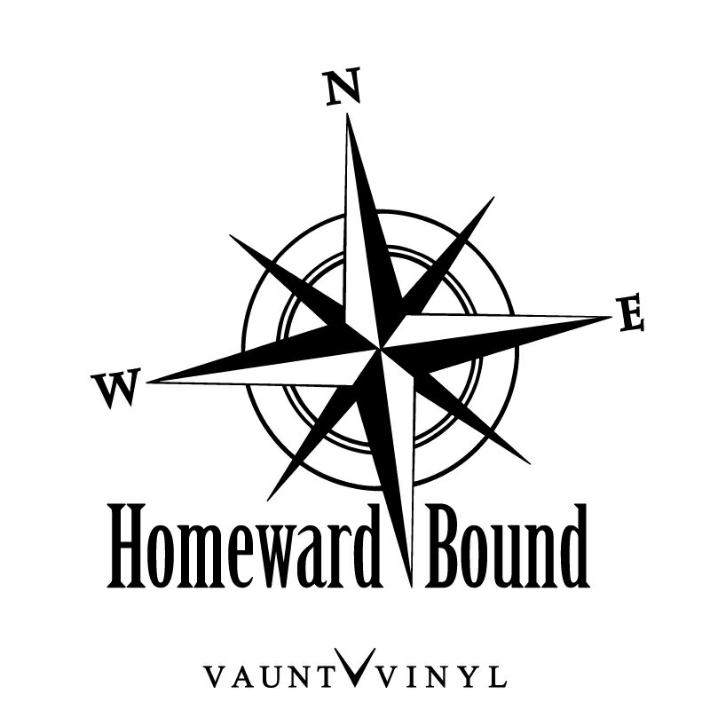 コンパス Homeward Bound カッティング ステッカー / 車 ステッカー シール デカール / 海 船 船乗り 海賊 / 方位磁石 方位磁針 羅針盤 羅針図 コンパスローズ ノーティカルスター / サーフィン サーフ お守り / 10P05Aug17