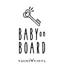 BABY ON BOARD ステッカー 鍵 キー ハート / シンプル おしゃれ オシャレ お洒落 かわいい 文字 / 車 シール ベビーインカー キッズインカー 子供 双子 吸盤 マグネット / 10P05Aug17